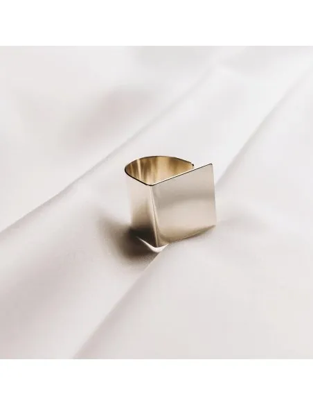 Inel PLATTITUDE patrat, Minimal, realizate manual. - Monom