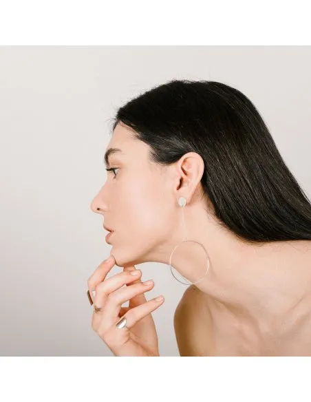 OVERSIZED CIRCLE earrings  Minimalist, handcrafted - Monom