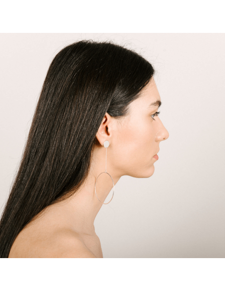 OVERSIZED CIRCLE earrings  Minimalist, handcrafted - Monom