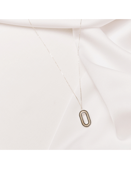 Colie Labyrinth Oval Small design minimal, realizat manual. - Monom