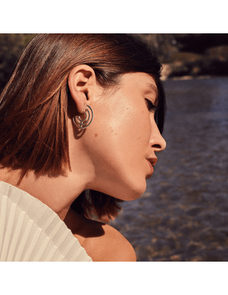 Introspect Circle Hoops earrings  Minimalist, handcrafted - Monom