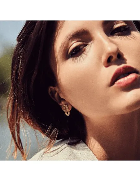 Labyrinth Small Oval earrings  Minimalist, handcrafted - Monom