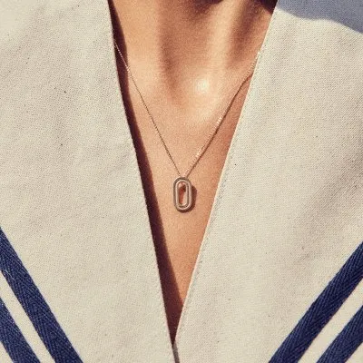 Labyrinth Oval Small Pendant Minimalist, handcrafted - Monom 2