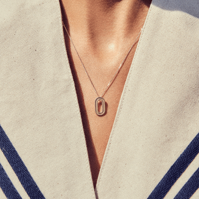 Colie Labyrinth Oval Small design minimal, realizat manual. - Monom 2