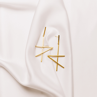 ALPHABET RHYTHM earrings Minimalist, handcrafted - Monom