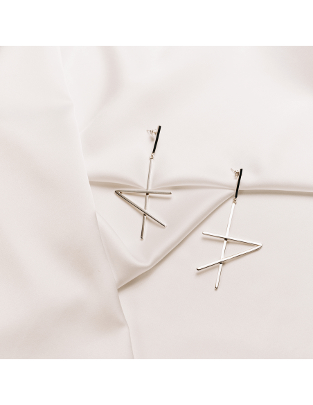 ALPHABET RHYTHM earrings Minimalist, handcrafted - Monom