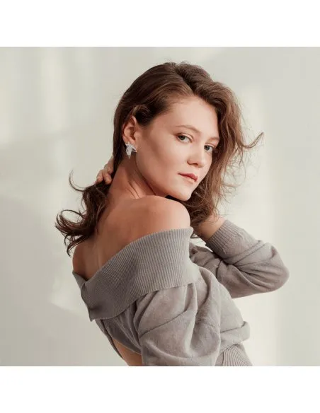 ALPHABET STRENGTH earrings Minimalist, handcrafted - Monom