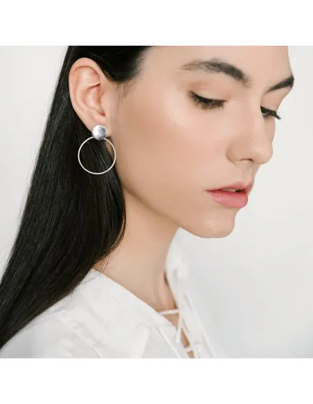 Cercei PLATTITUDE DOUBLE CIRCLE Minimal, realizati manual. - Monom