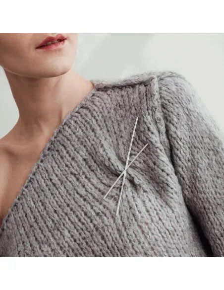 ALPHABET X brooch Minimalist, handcrafted - Monom