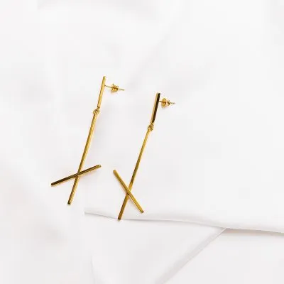 ALPHABET X earrings Minimalist, handcrafted - Monom