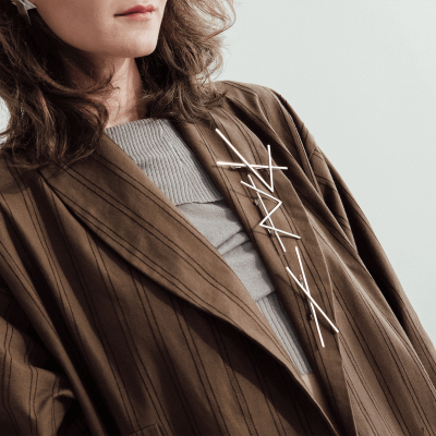 Brosa ALPHABET RHYTHM Minimal, realizat manual. - Monom 2