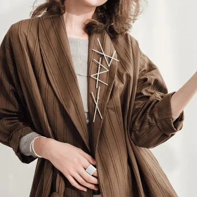 ALPHABET STRENGTH brooch Minimalist, handcrafted - Monom 2