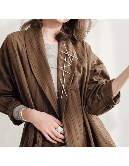 ALPHABET STRENGTH brooch Minimalist, handcrafted - Monom