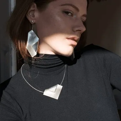 IMPERFECT SQUARE necklace Minimalist, handcrafted - Monom