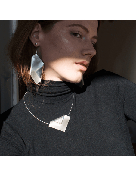 IMPERFECT SQUARE necklace Minimalist, handcrafted - Monom