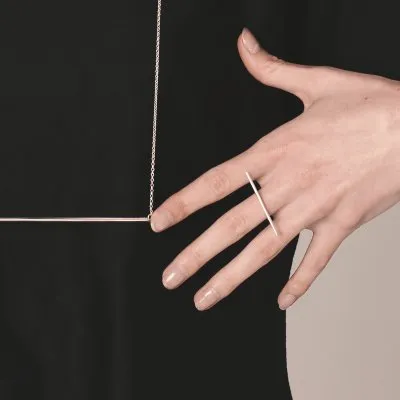 Inel LINIA minimal, realizat manual - Monom