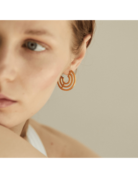 Introspect Circle Hoops earrings  Minimalist, handcrafted - Monom