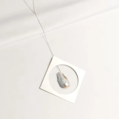 Labyrinth Extrovert Minimal Necklace, Handmade by Monom
