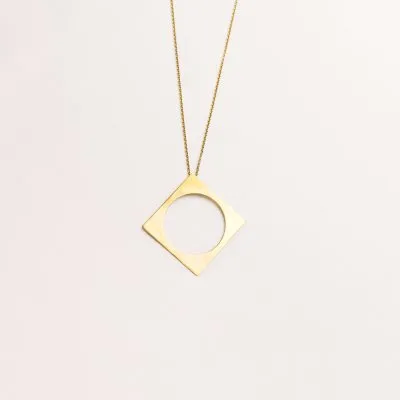 PLATTITUDE S-CIRCLED Minimal Necklace, Handmade by Monom
