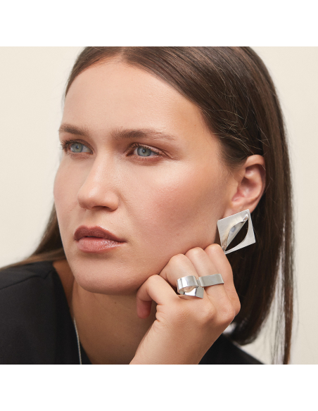 Etala Folded Earrings, minimal, handcrafted - Monom