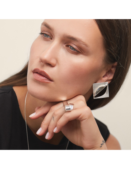 Etala Folded Earrings, minimal, handcrafted - Monom