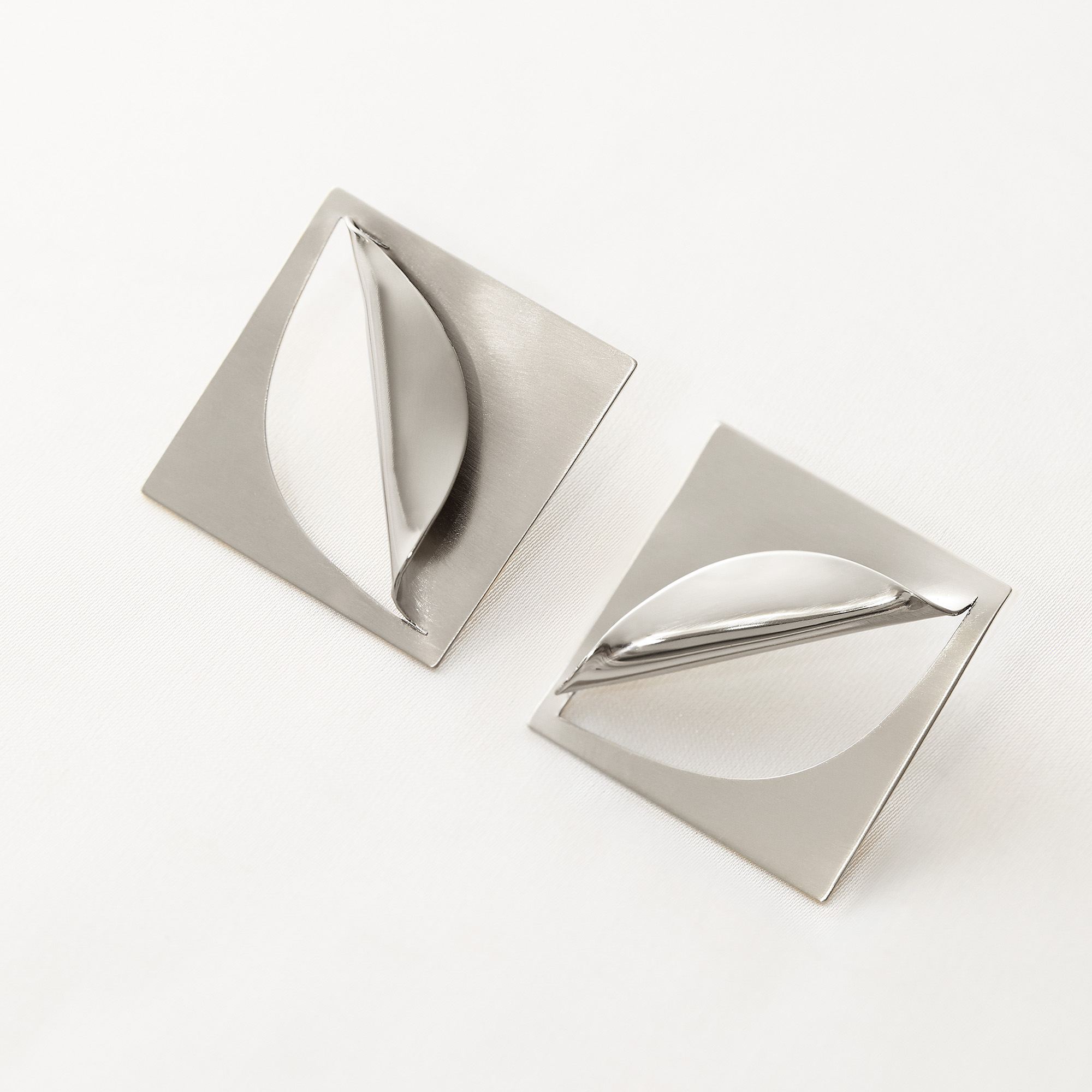 Etala Folded Earrings, minimal, handcrafted - Monom 2
