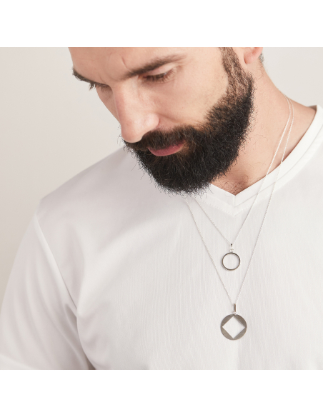 PLATTITUDE EMPTY Minimal Necklace, Handmade by Monom