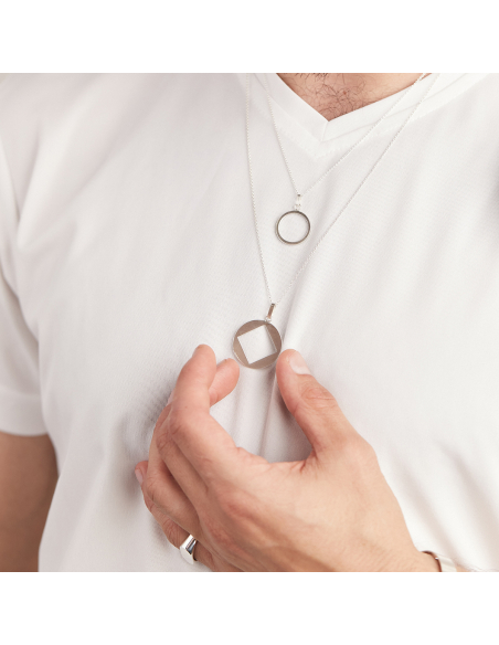 PLATTITUDE C-SQUARED Minimal Necklace, Handmade by Monom