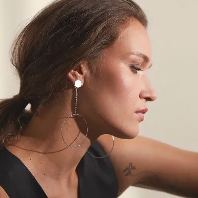 OVERSIZED CIRCLE earrings  Minimalist, handcrafted - Monom