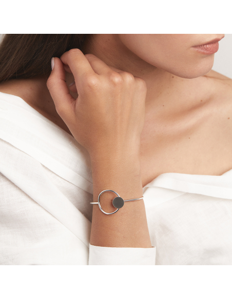Bratara PLATTITUDE CIRCLED design minimal, realizata manual. - Monom