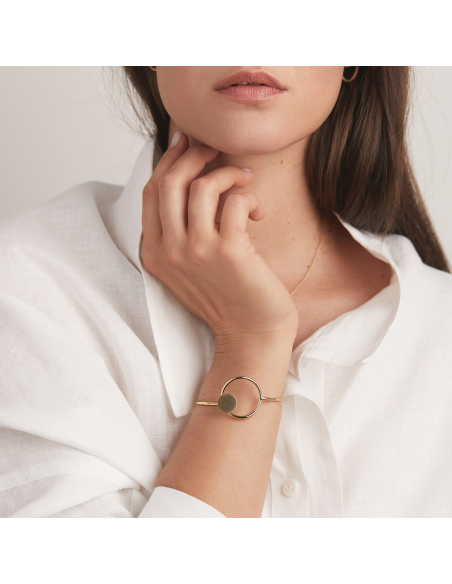 Bratara PLATTITUDE CIRCLED design minimal, realizata manual. - Monom