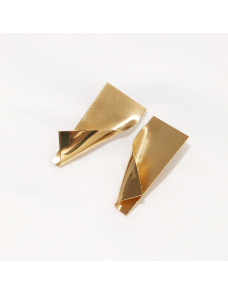 IMPERFECT RECTANGLE earrings Minimalist, handcrafted - Monom