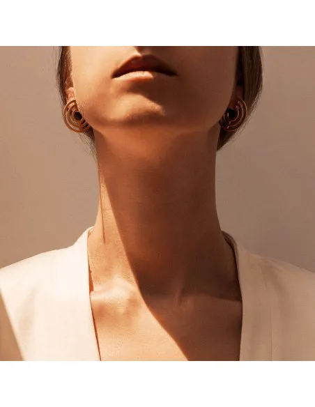 Introspect Circle Hoops earrings  Minimalist, handcrafted - Monom