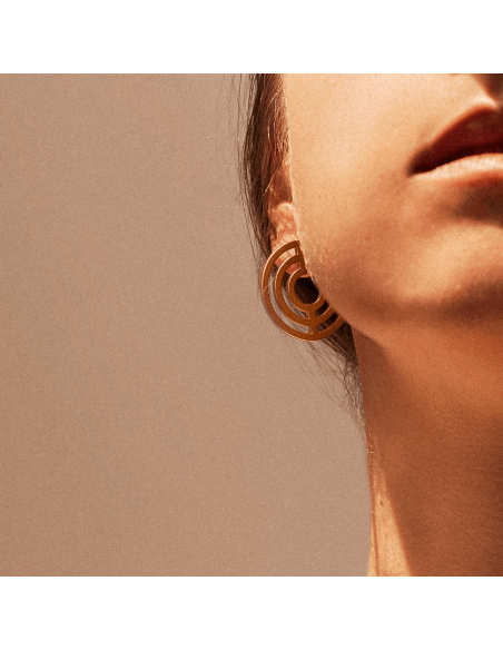 Introspect Circle Hoops earrings  Minimalist, handcrafted - Monom