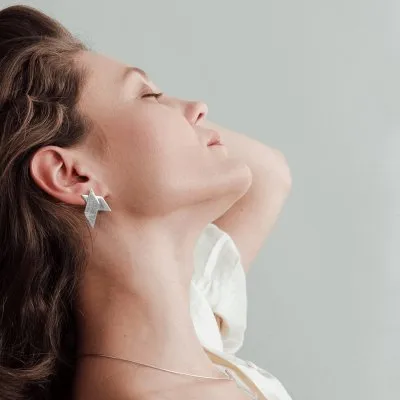 ALPHABET STRENGTH earrings Minimalist, handcrafted - Monom