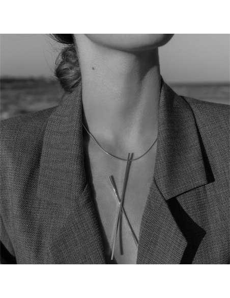 ALPHABET X necklace Minimalist, handcrafted - Monom